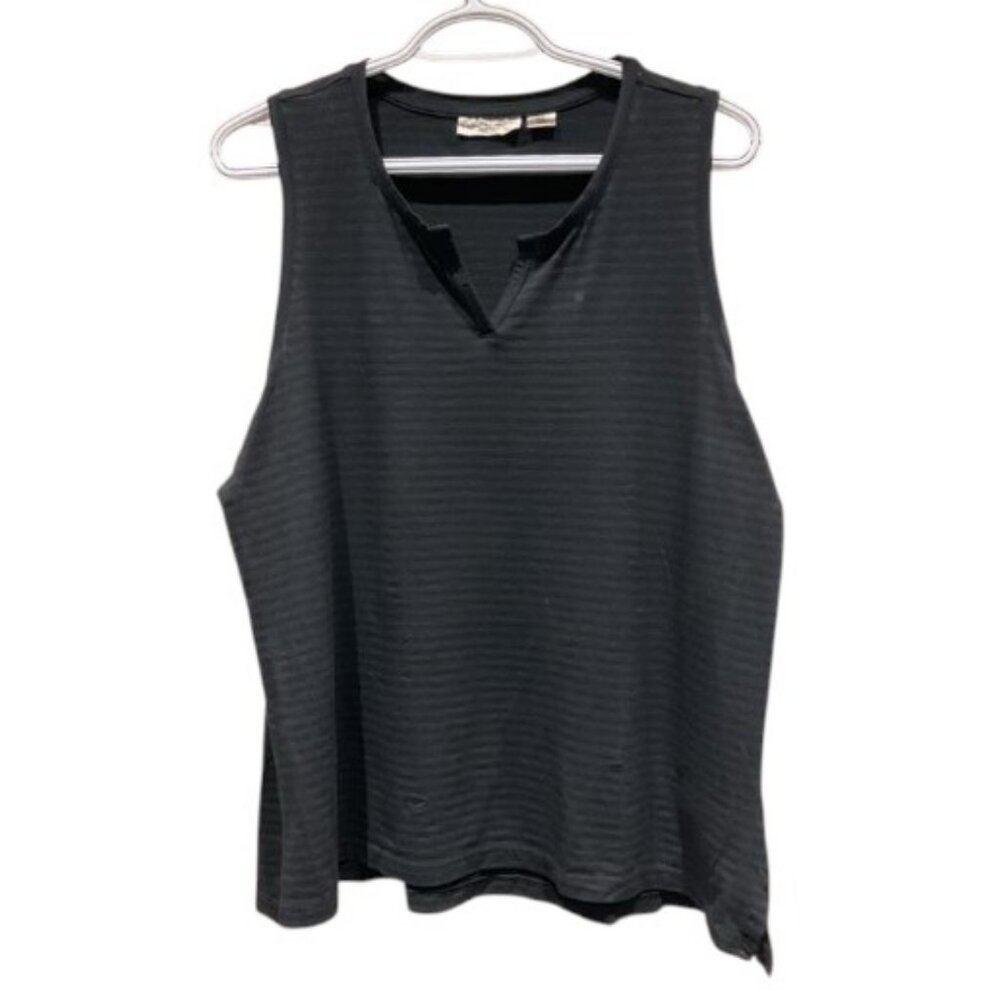 Christian Siriano New York black striped sleevelesss V-neck tank top size XL